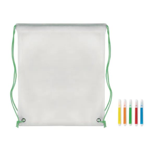 CARRYDRAW Non woven kids bag with pens Lime