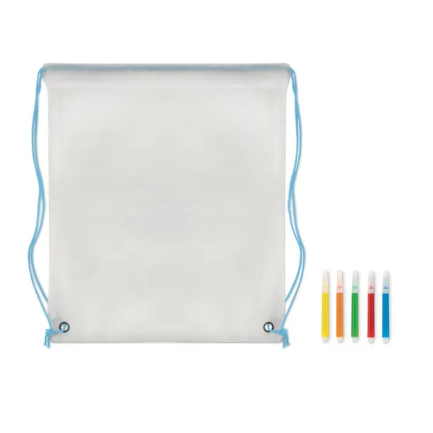 CARRYDRAW Non woven kids bag with pens baby blue