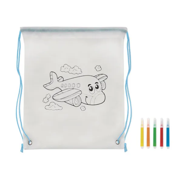 CARRYDRAW Non woven kids bag with pens baby blue