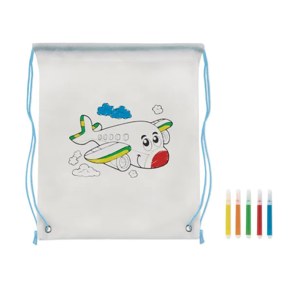 CARRYDRAW Non woven kids bag with pens baby blue