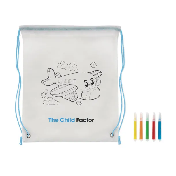 CARRYDRAW Non woven kids bag with pens baby blue
