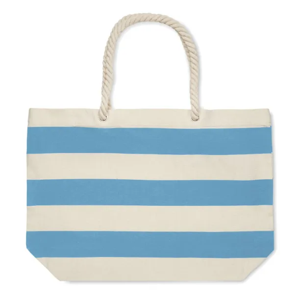 HEAVEN STRIPE Cotton beach bag 220 gr/m² baby blue