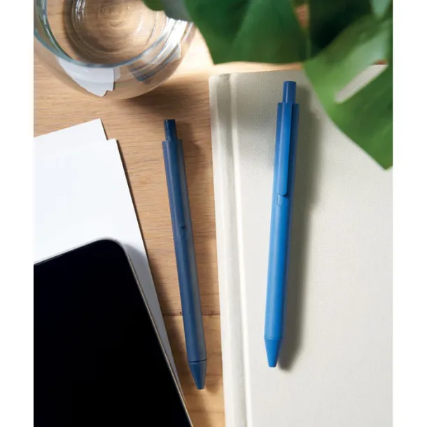 PECAS Wheat-Straw /PP push type pen Royal blue