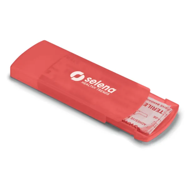 EVAN Container with plasters transparent red