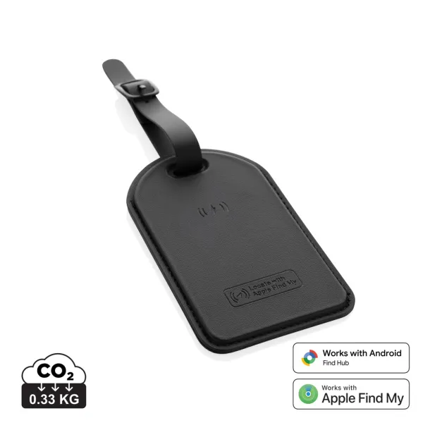 Globetrack RCSrPolyester luggage tag with worldwide locating - XD Collection Black 