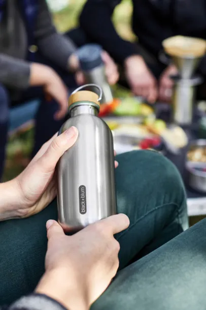 Black+Blum Steel Water Bottle 600ml - Black & Blum olive green 