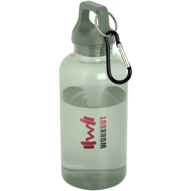 Oregon 400 ml RCS certified recycled plastic water bottle with carabiner Heather green