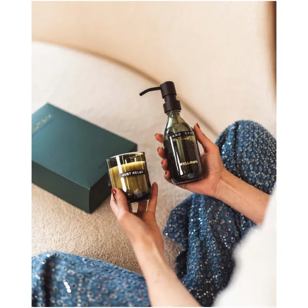 Wellmark Discovery set dozator sapuna za ruke od 250 ml i mirisna svijeća od 150 g - WELLmark Crna
