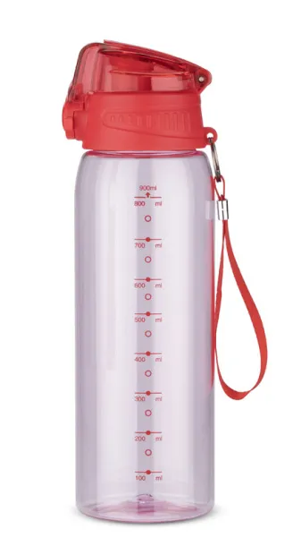 KOLTER Water bottle with measuring cup 900 ml Crvena