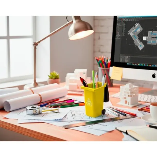 Erco Pen holder "trash container" yellow