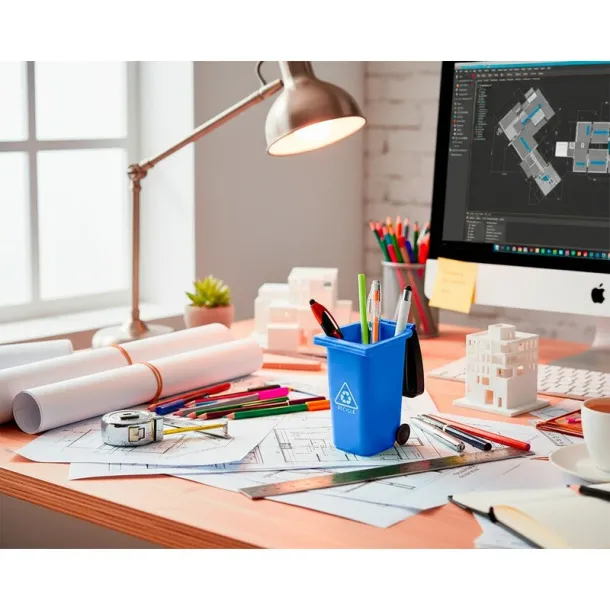 Erco Pen holder "trash container" blue