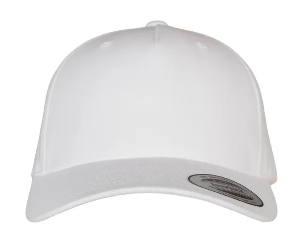 Premium 5-Panel Curved Visor Snapback Cap - Flexfit Bijela