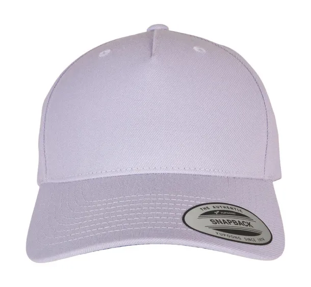 Premium 5-Panel Curved Visor Snapback Cap - Flexfit Light Purple