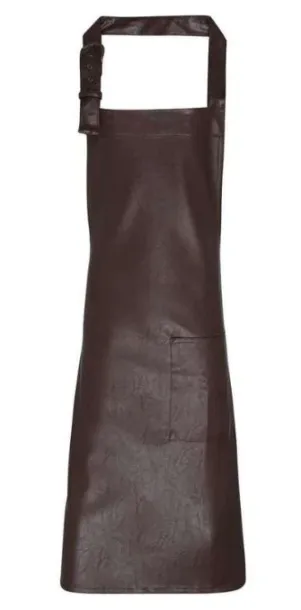  FAUX LEATHER BIB APRON - Premier Brown
