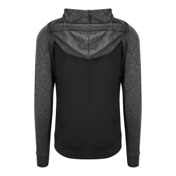 COOL muški kontrastni hoodie s patentom, 240 g/m2 - Just Cool Crna Black Slate Melange