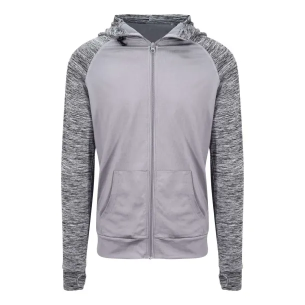 COOL muški kontrastni hoodie s patentom, 240 g/m2 - Just Cool Heather Grey Grey Melange