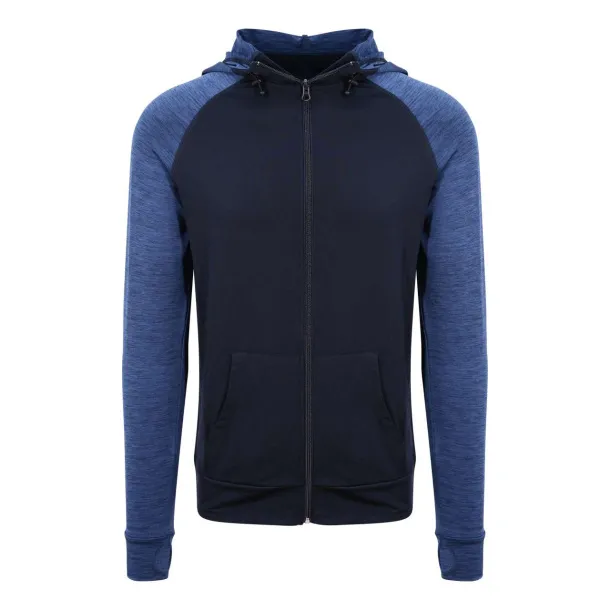 COOL muški kontrastni hoodie s patentom, 240 g/m2 - Just Cool New French Navy Navy Melange