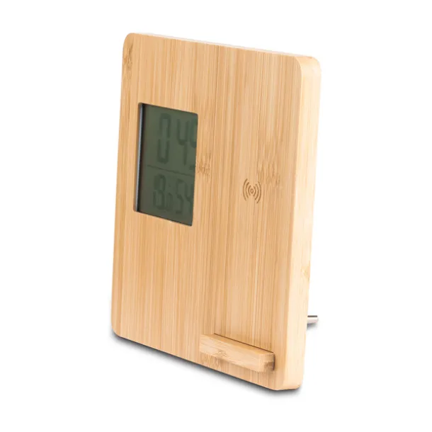 HIXON weather station with wireless charger Beige