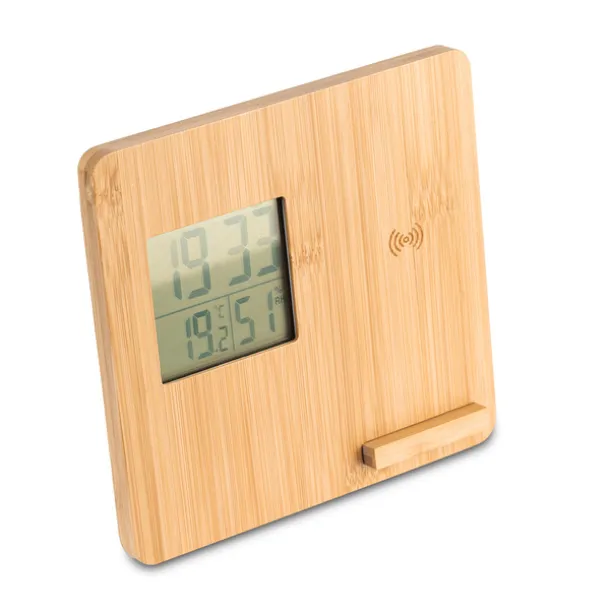 HIXON weather station with wireless charger Beige