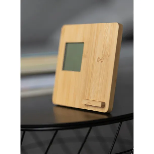 HIXON weather station with wireless charger Beige