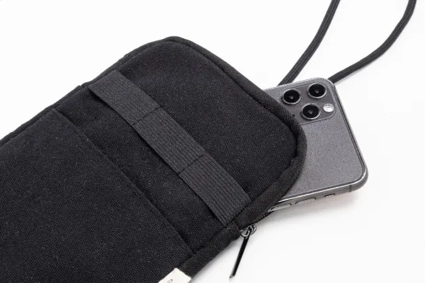 CanvaFon Torba preko ramena za mobitel od recikliranog platna Crna