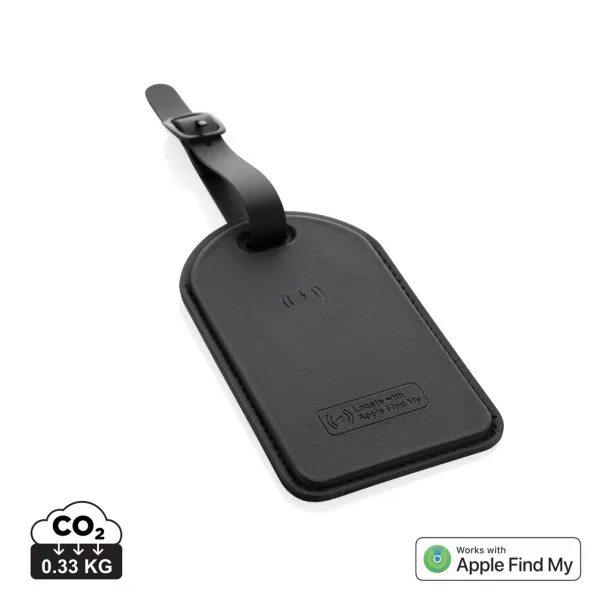 Globetrack RCSrPolyester luggage tag with worldwide locating - XD Collection Black 