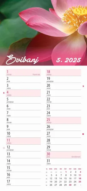  "CVJETNI PLANER" 13 sheets, format: 22x55cm,  PVC bag, P/50, color calendar Color