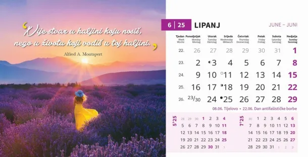  "MOTIVACIJSKI" 13 list., dim: 20,5x14,5 cm, stolni kalendar, koverta, P/50 Color