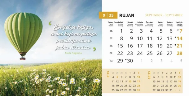  "MOTIVACIJSKI" 13 list., dim: 20,5x14,5 cm, stolni kalendar, koverta, P/50 Color