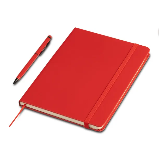 ABRANTES set notes i kemijska olovka, cca A5 Crvena