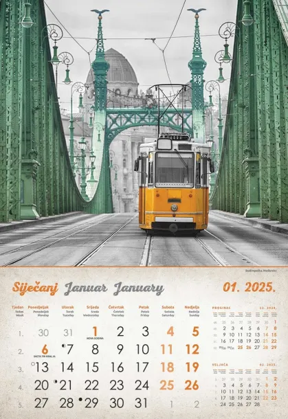  "VINTAGE GRADOVI" color calendar Color