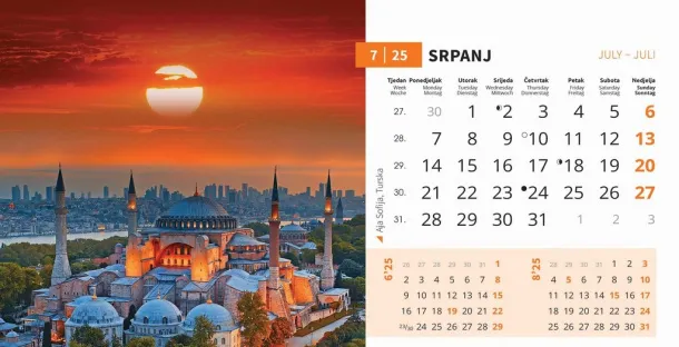 "BISERI SVIJETA" 13 sheets, format: 20,5x14,5 cm, desk calendar, envelope, P/50 Color