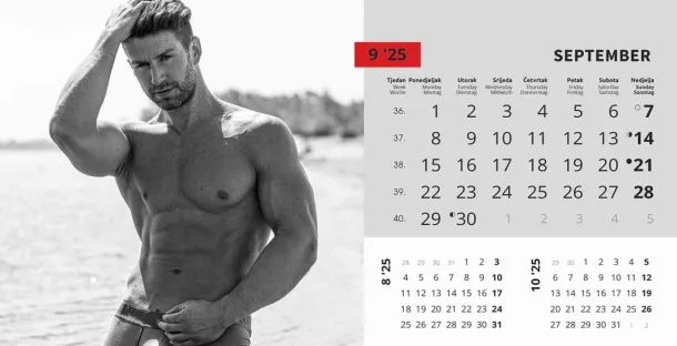  "MASCULINE" 13 sheets, format: 20,5x14,5 cm, desk calendar, envelope, P/50 Color