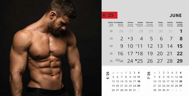  "MASCULINE" 13 list., dim: 20,5x14,5 cm, stolni kalendar, koverta, P/100 Color