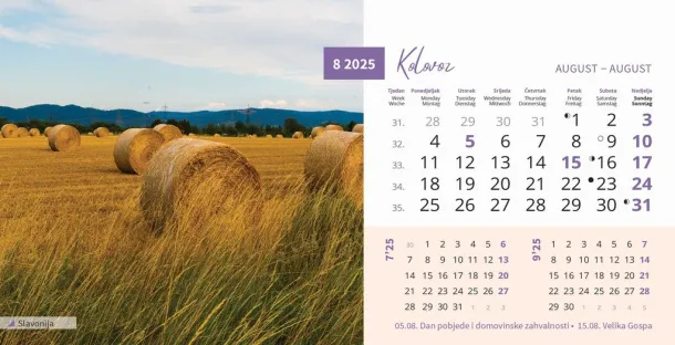  "PRIRODA" 13 list., dim: 20,5x14,5 cm, stolni kalendar, koverta, P/100 Color