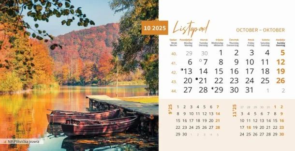  "PRIRODA" 13 list., dim: 20,5x14,5 cm, stolni kalendar, koverta, P/100 Color