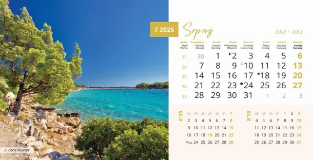  "PRIRODA" 13 sheets, format: 20,5x14,5 cm, desk calendar, envelope, P/50 Color