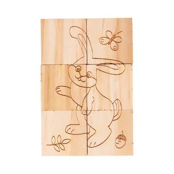 ANIMAL WORLD wooden puzzle Beige