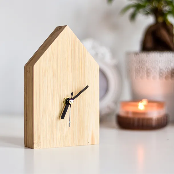 LA CASA bamboo clock Brown