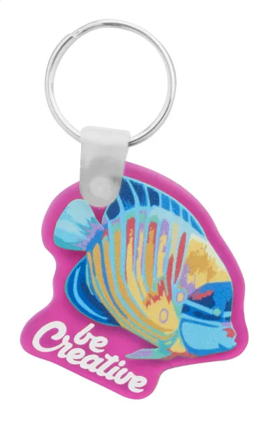 CreaFob custom made keyring transparent pink