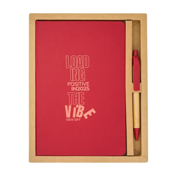 FOREST pen and notebook gift set Red