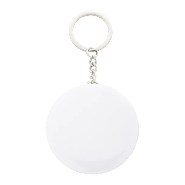 KeyBadge Bottle pin button keyring Silver White