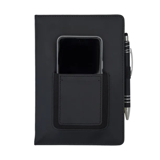 EIBAR notepad with phone pocket Black