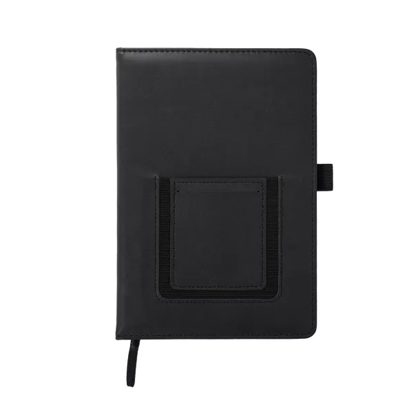 EIBAR notepad with phone pocket Black