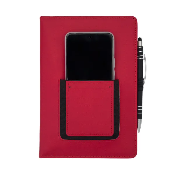 EIBAR notepad with phone pocket Red