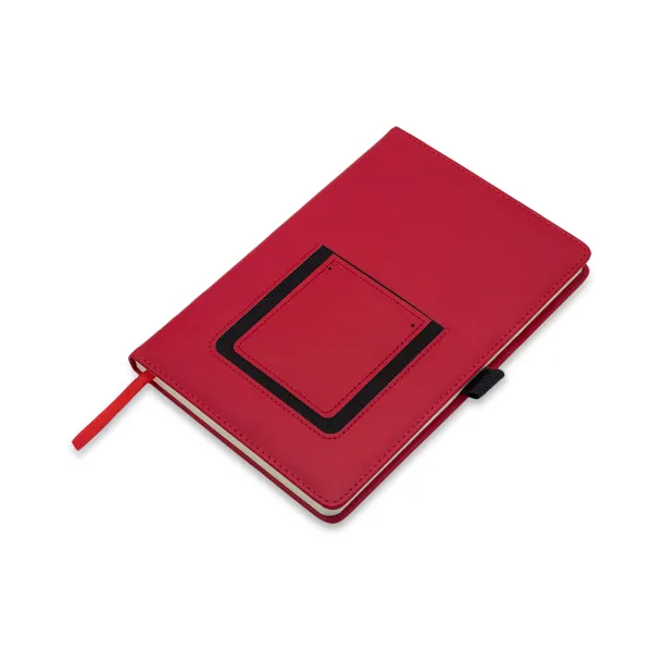 EIBAR notepad with phone pocket Red
