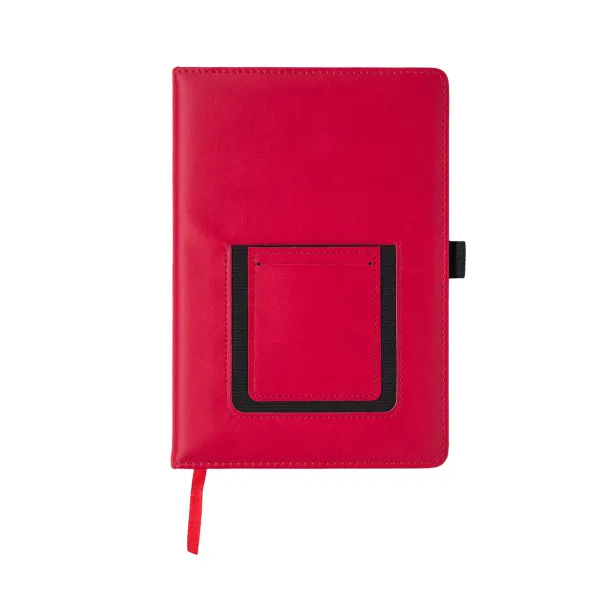 EIBAR notepad with phone pocket Red