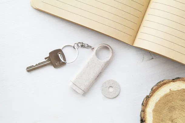 Bopor trolley coin keyring Natural