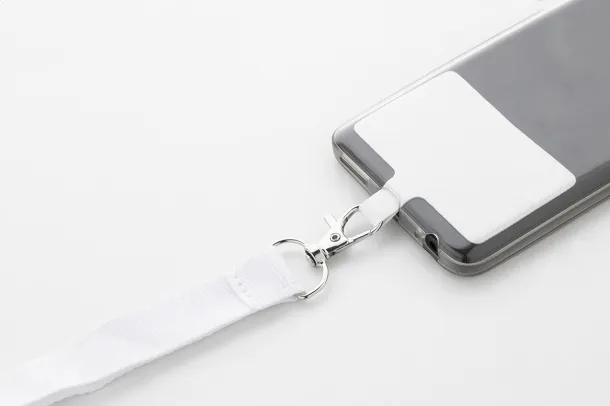 Revent Call RPET mobile holder lanyard White