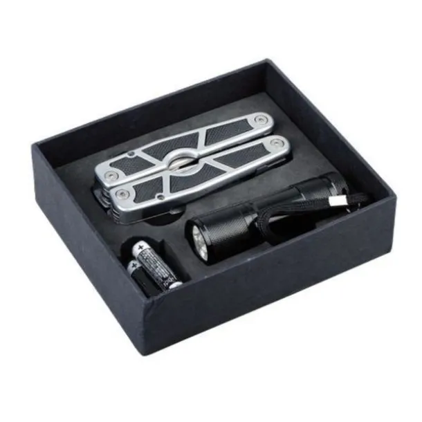 SURVIVOR set of tools and flashlight Black